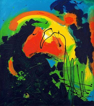 Original Abstract Expressionism Abstract Paintings by Vera Komnig