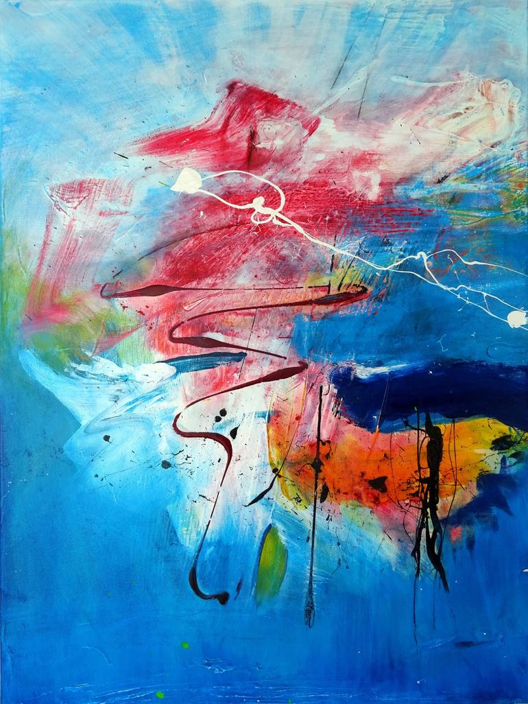 Original Abstract Expressionism Abstract Painting by Vera Komnig