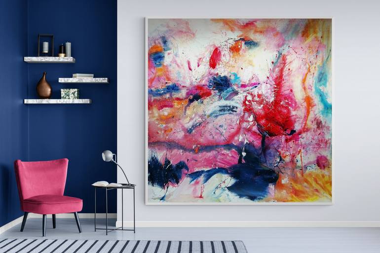 Original Abstract Expressionism Abstract Painting by Vera Komnig