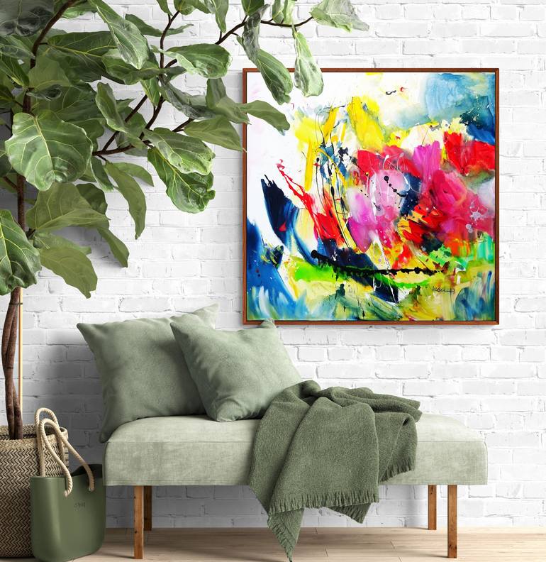 Original Abstract Expressionism Abstract Painting by Vera Komnig