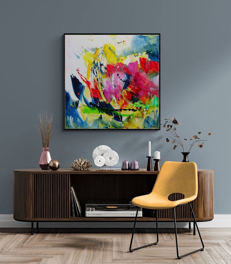 Original Abstract Expressionism Abstract Painting by Vera Komnig