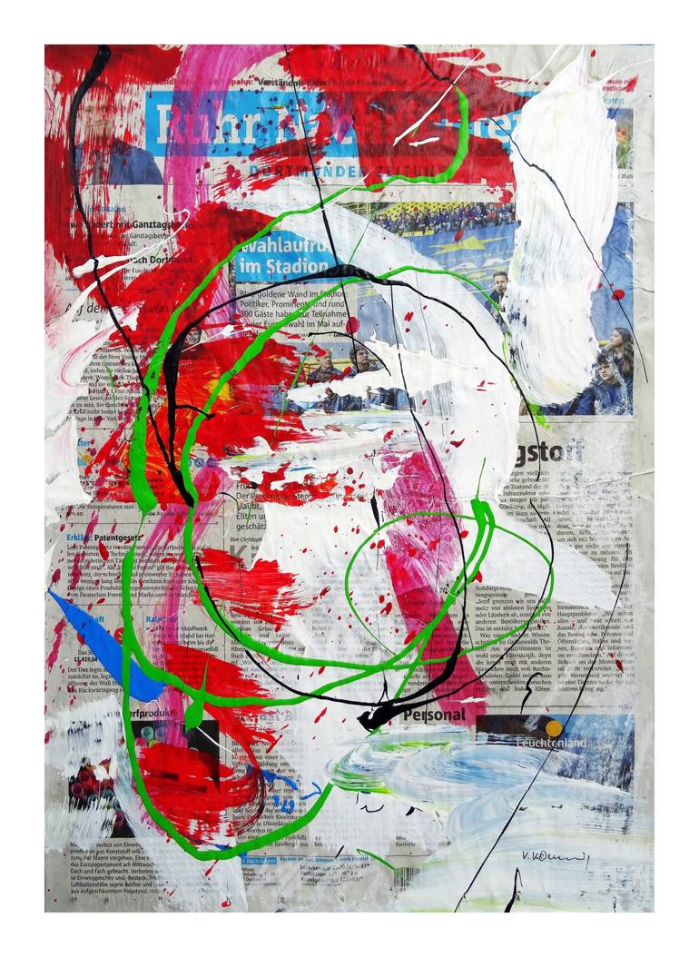 Original Abstract Expressionism Abstract Paintings by Vera Komnig
