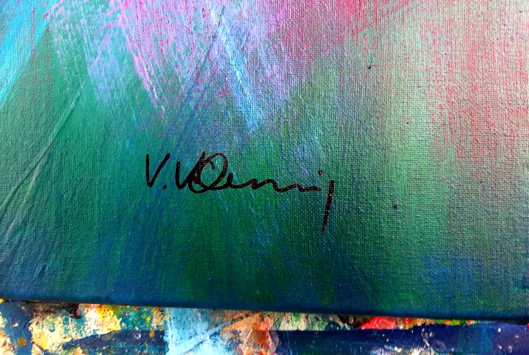 Original Abstract Expressionism Abstract Painting by Vera Komnig