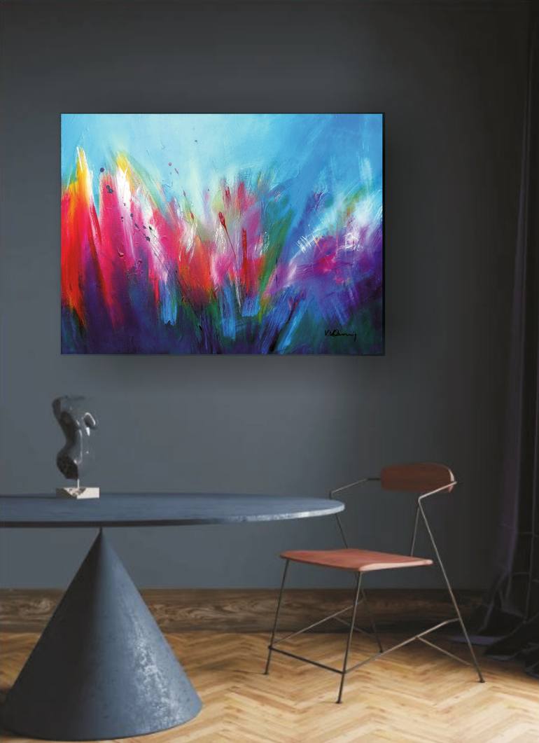 Original Abstract Expressionism Abstract Painting by Vera Komnig