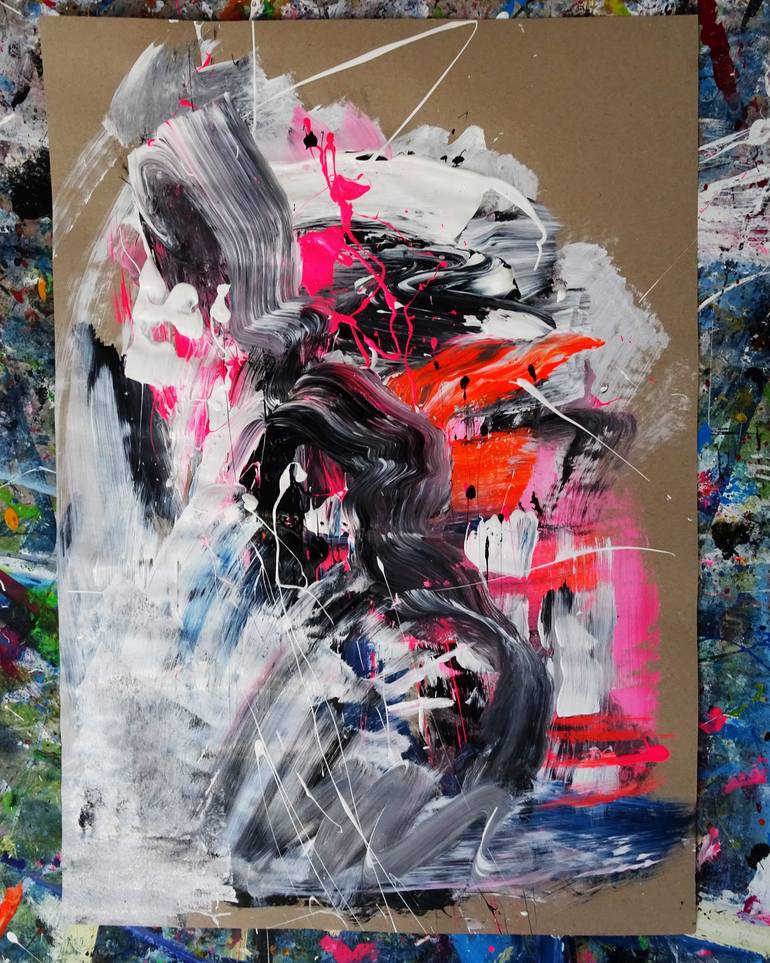 Original Abstract Expressionism Abstract Painting by Vera Komnig