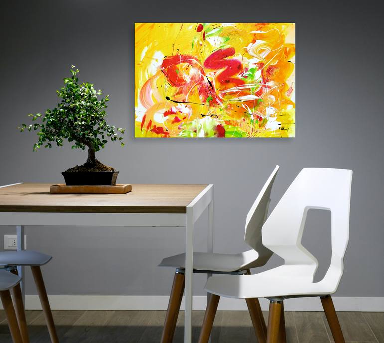 Original Abstract Expressionism Abstract Painting by Vera Komnig