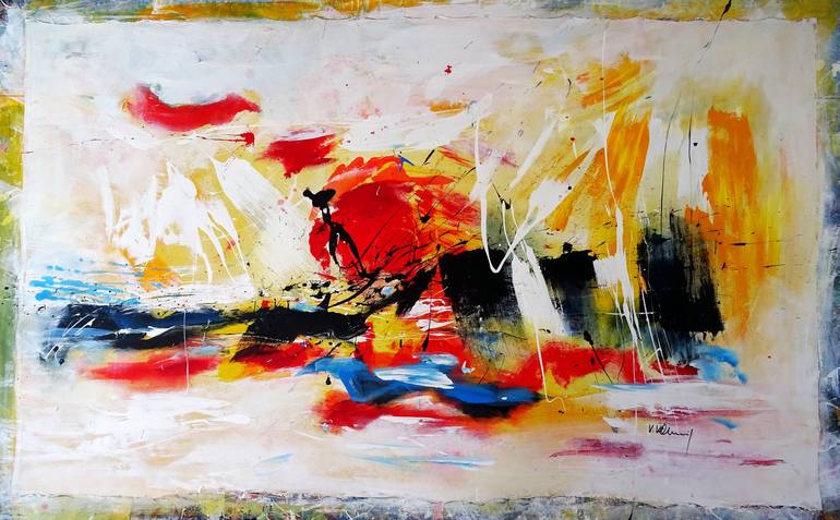 Original Abstract Expressionism Abstract Painting by Vera Komnig