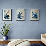 Framing example.  The complete series "Blaue Stunde I-III "hanging on a wall.