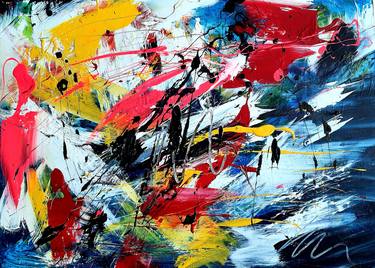 Original Abstract Expressionism Abstract Paintings by Vera Komnig