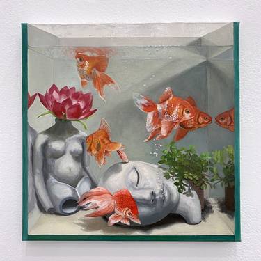 Original Abstract Still Life Paintings by Natsumi Goldfish