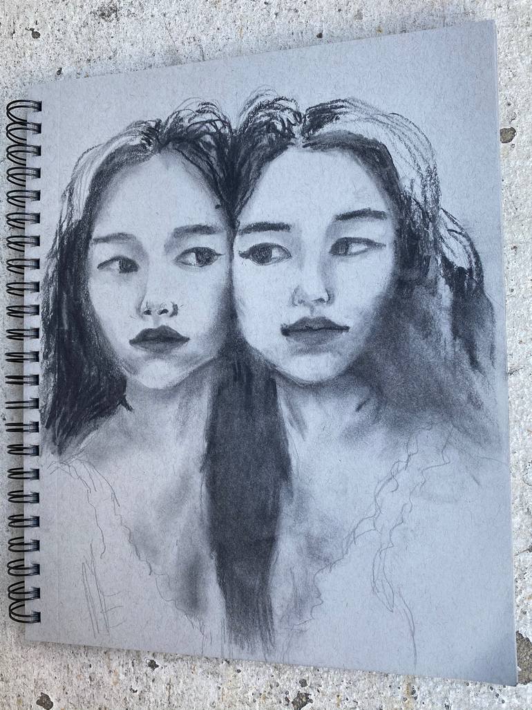 Original Abstract Women Drawing by Natsumi Goldfish