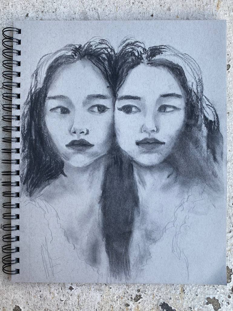 Original Abstract Women Drawing by Natsumi Goldfish