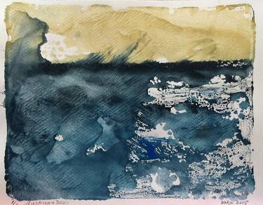 Mysterious Sea- Monotype Original Print - Ink on Watercolor Paper- 8x10inches- 2015 thumb