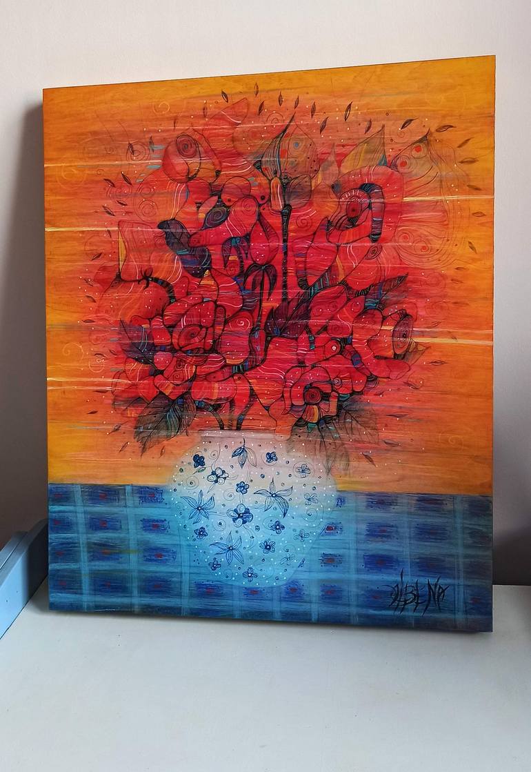 Original Floral Painting by Albena Vatcheva