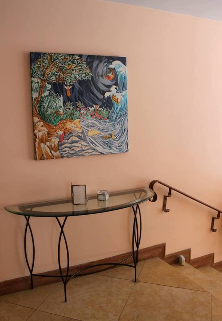 Original Surrealism Fantasy Painting by Vv Art Batik