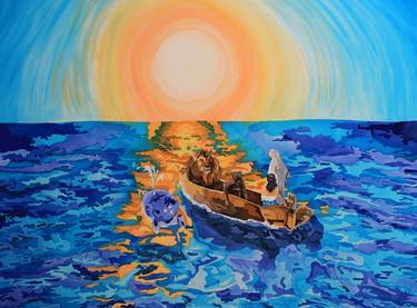 Print of Modern Boat Paintings by VV Art Batik
