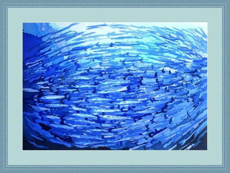 Original Modern Fish Painting by VV Art Batik