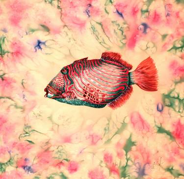 Original Modern Fish Paintings by VV Art Batik