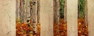 Golden Autumn (fall) in the birch grove thumb