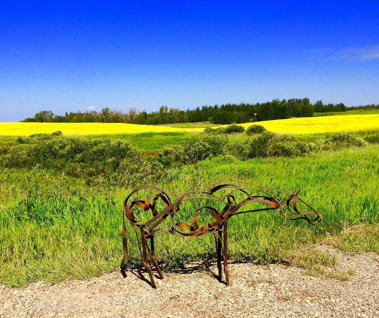 Original Abstract Horse Sculpture by Slavo Cech