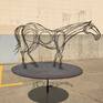 A 1/3 life size scale sculpture of a horse. I tried to approach this sculpture as a gestural line drawing in steel. Leonardo's horse drawings were an inspiration for this work.
