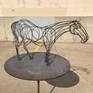 A 1/3 life size scale sculpture of a horse. I tried to approach this sculpture as a gestural line drawing in steel. Leonardo's horse drawings were an inspiration for this work.