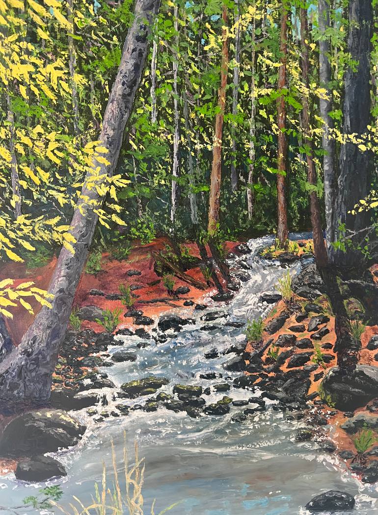 Original Landscape Painting by Elizabeth De Sherbinin | Impressionism Art on Canvas | Where The Water Flows