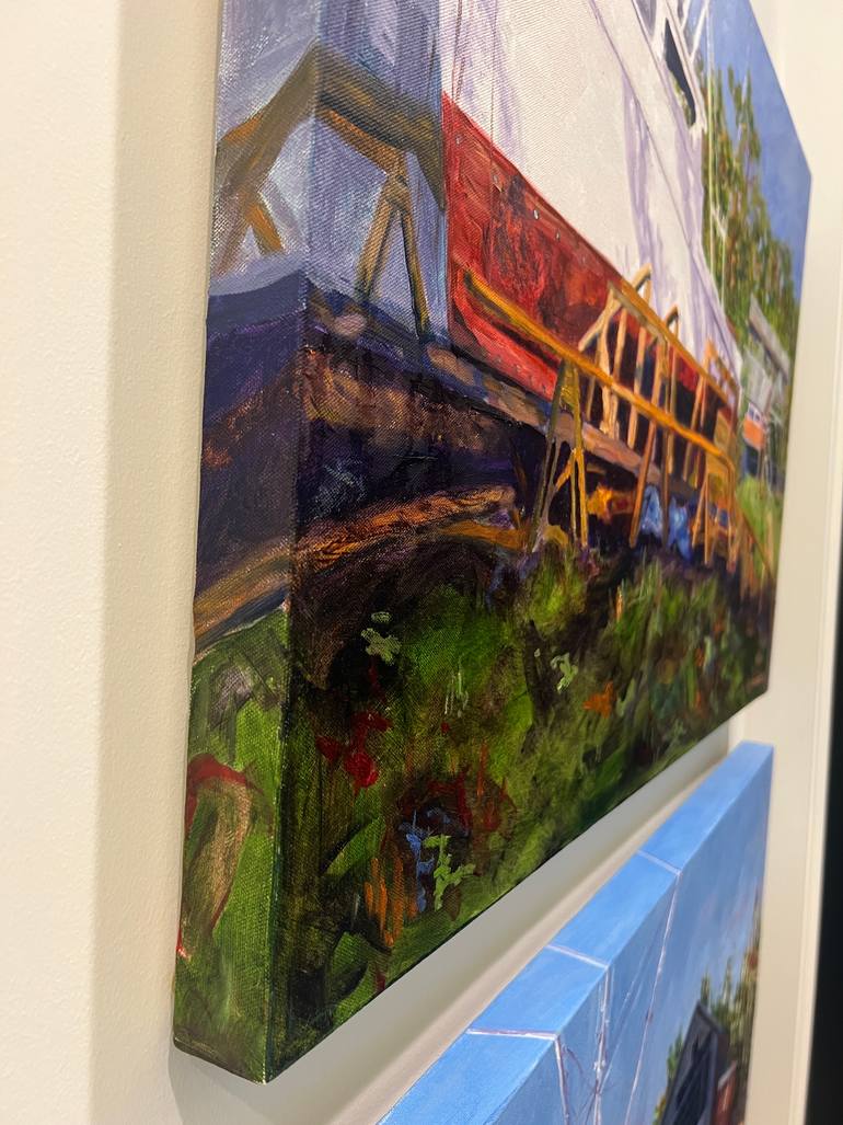 Original Impressionism Boat Painting by  Elizabeth De Sherbinin