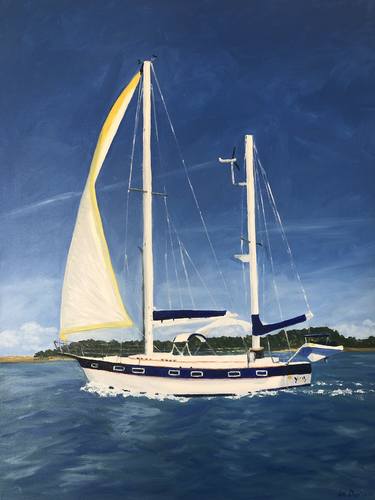 Original Impressionism Boat Paintings by Elizabeth de Sherbinin