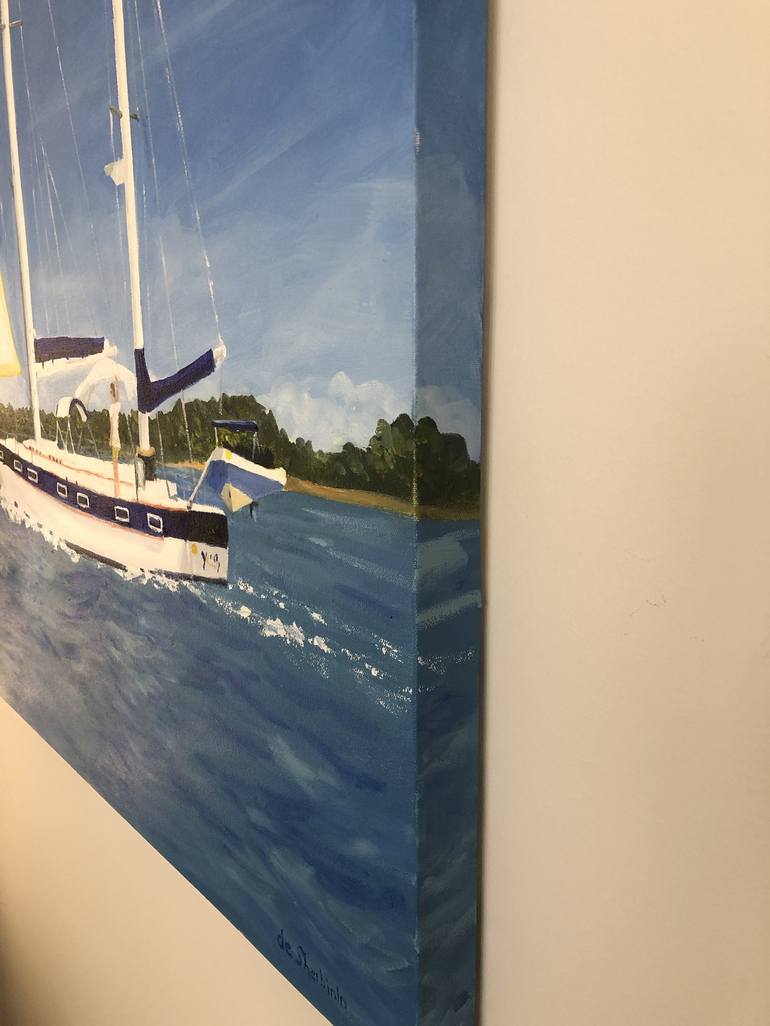 Original Impressionism Boat Painting by  Elizabeth de Sherbinin