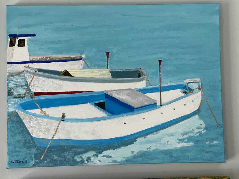 Original Impressionism Boat Painting by  Elizabeth de Sherbinin