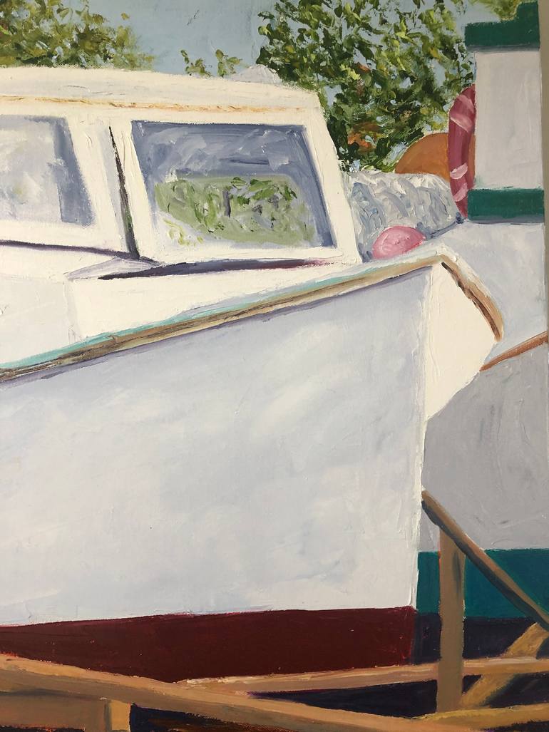 Original Impressionism Boat Painting by  Elizabeth De Sherbinin