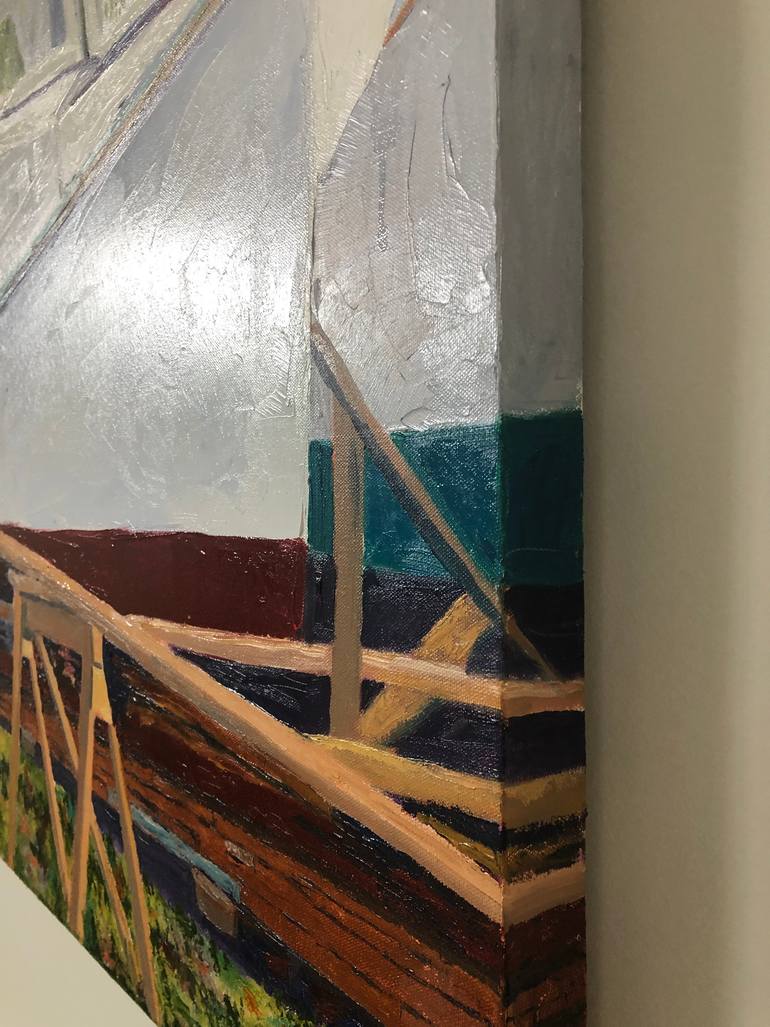 Original Impressionism Boat Painting by  Elizabeth De Sherbinin