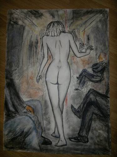 Original Nude Drawing by Dervis Dervisoglu