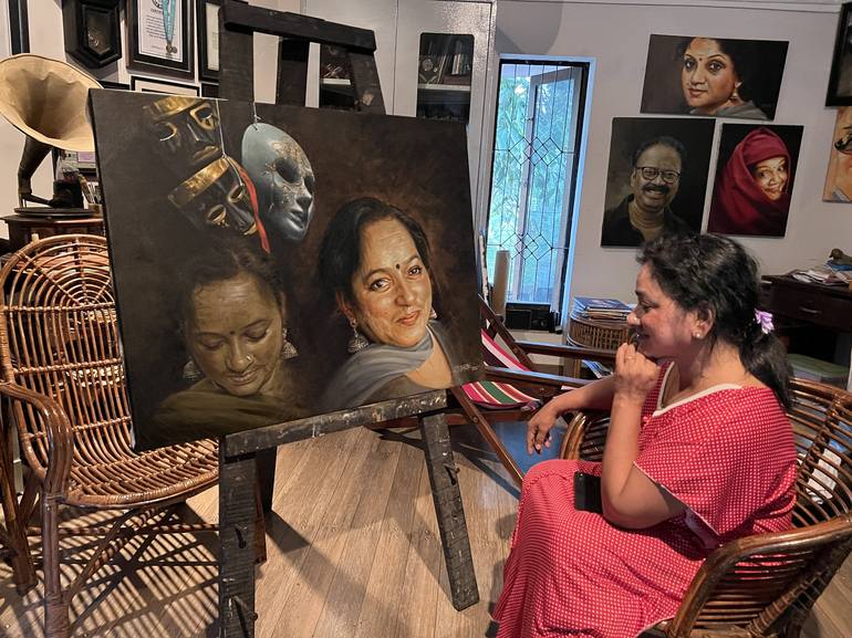 Original Conceptual Women Painting by Rajasekharan Parameswaran