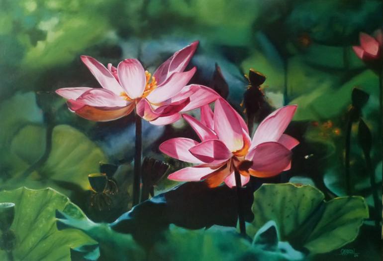 LOTUS Painting by Rajasekharan Parameswaran | Saatchi Art