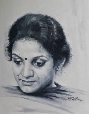 Print of Women Paintings by Rajasekharan Parameswaran