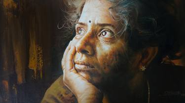 Print of People Paintings by Rajasekharan Parameswaran