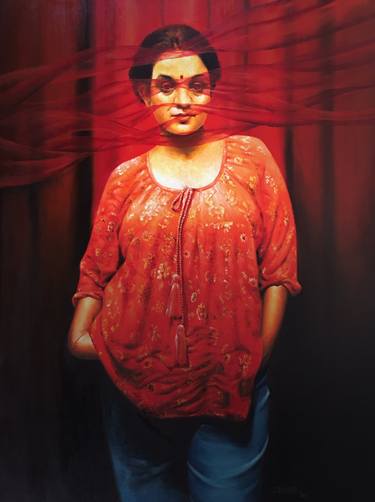 Original Figurative People Paintings by Rajasekharan Parameswaran