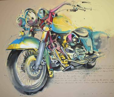 Original Illustration Motorbike Paintings by masari arifin