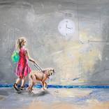 Woman and dog by Eliza Kleczewska