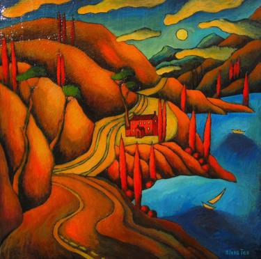 Original Expressionism Landscape Painting by Slava Tch