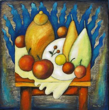 Original Abstract Expressionism Still Life Painting by Slava Tch