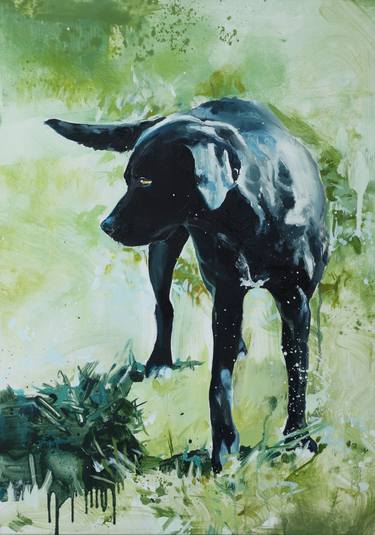 Print of Dogs Paintings by Anna Orbaczewska