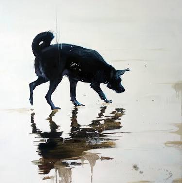 Print of Realism Dogs Paintings by Anna Orbaczewska