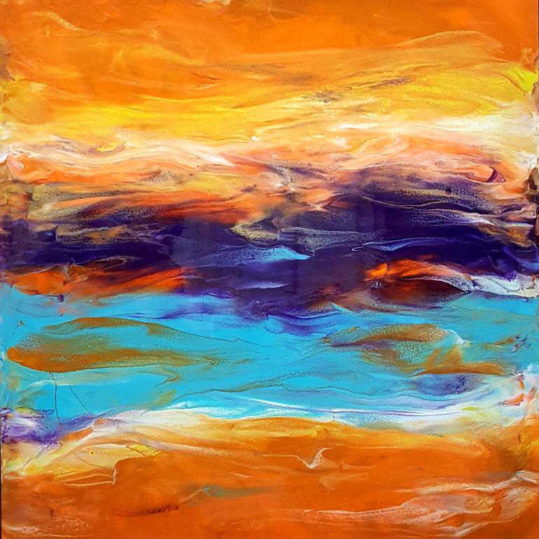 Tequila Sunrise Painting by Jane Biven | Saatchi Art