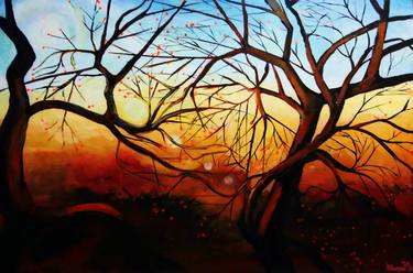 Print of Abstract Expressionism Tree Paintings by Adam Boarman