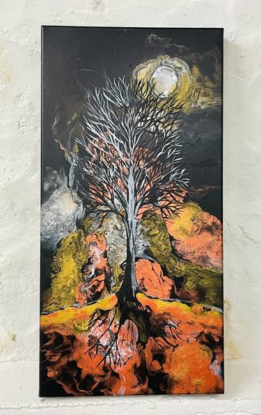 Print of Abstract Tree Paintings by Lesley Allan