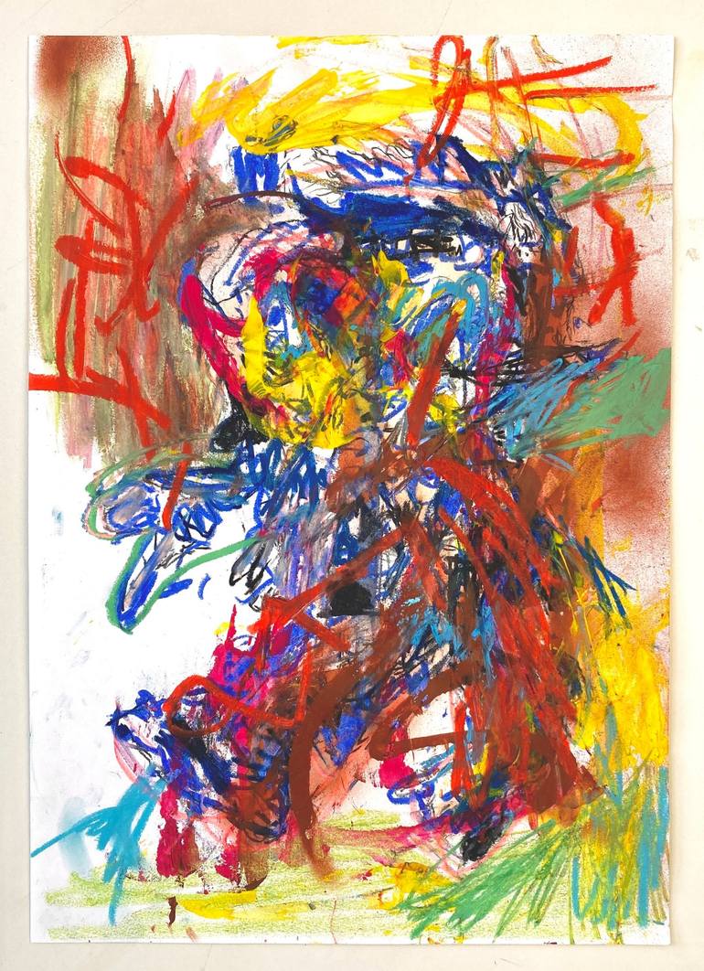 Original Abstract Expressionism Children Drawing by Armand Brac