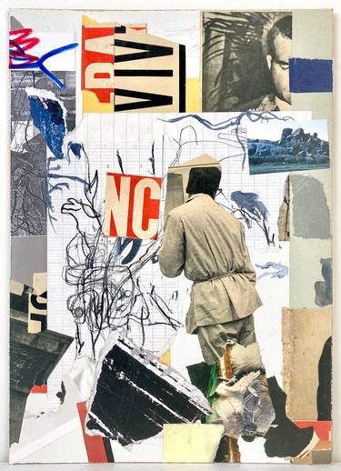 Original Abstract Expressionism Men Collage by Armand Brac